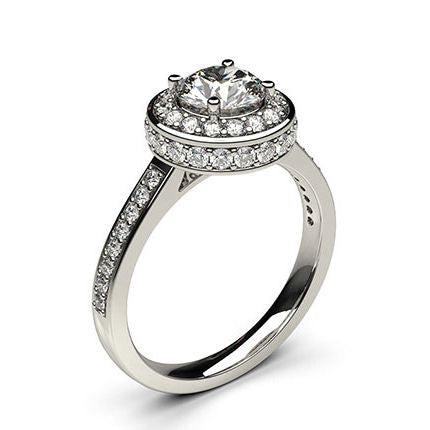 White Gold Halo Diamond Engagement Ring