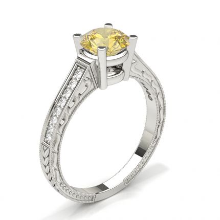White Gold Round Diamond Engagement Ring