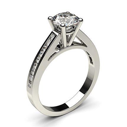 4 Prong Setting Medium Side Stone Engagement Ring
