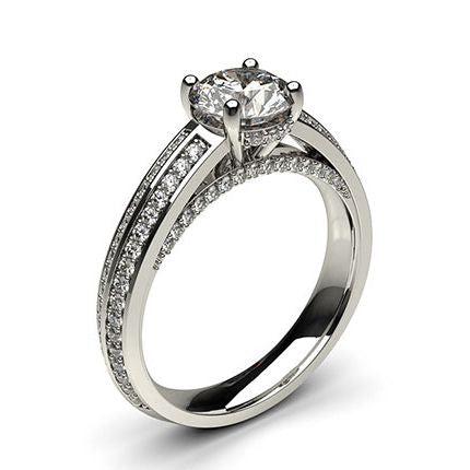 4 Prong Setting Side Stone Engagement Ring