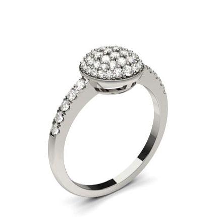 White Gold Cluster Diamond Engagement Ring
