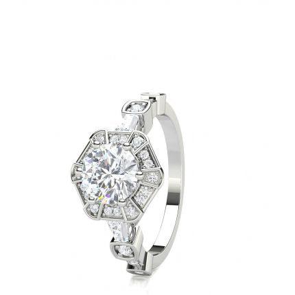 White Gold Round Diamond Engagement Ring