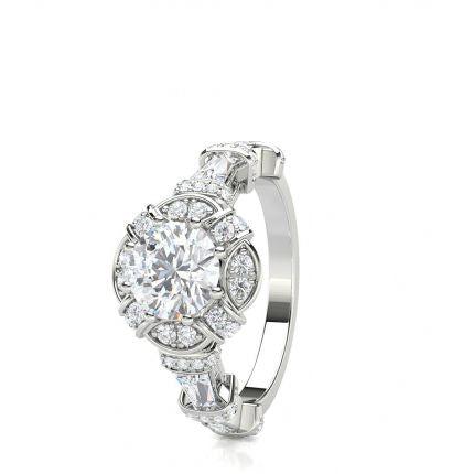 White Gold Round Diamond Engagement Ring