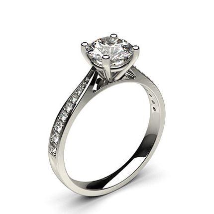 4 Prong Setting Side Stone Engagement Ring