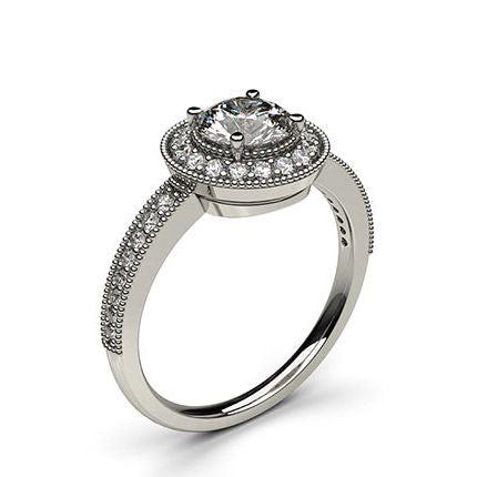 White Gold Halo Diamond Engagement Ring