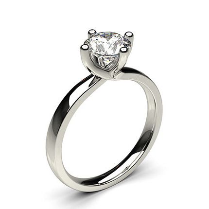 White Gold Round Diamond Engagement Ring