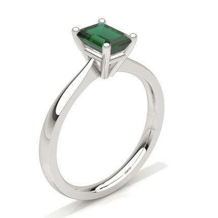 White Gold Emerald Engagement Ring