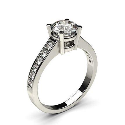 4 Prong Setting Medium Side Stone Engagement Ring