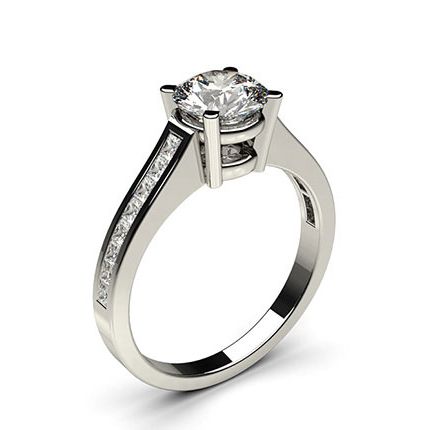 4 Prong Setting Medium Side Stone Engagement Ring