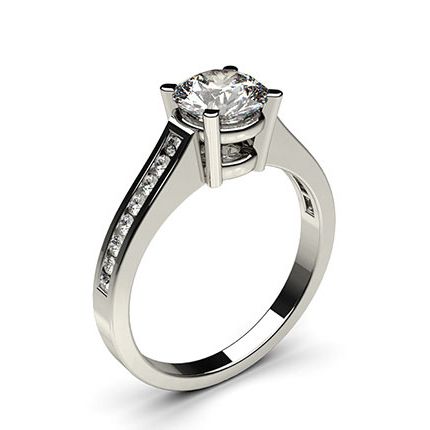 4 Prong Setting Medium Side Stone Engagement Ring