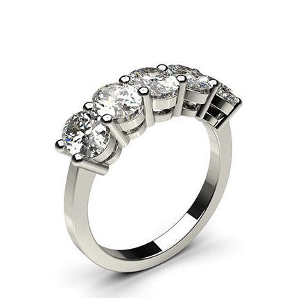 4 Prong Setting Plain Five Stone Ring