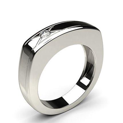 0.10ct. Full Bezel Setting Mens Ring