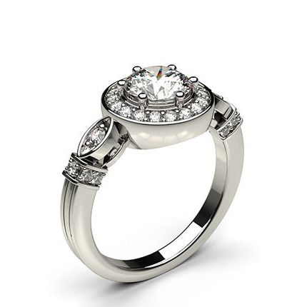 White Gold Vintage Diamond Engagement Ring