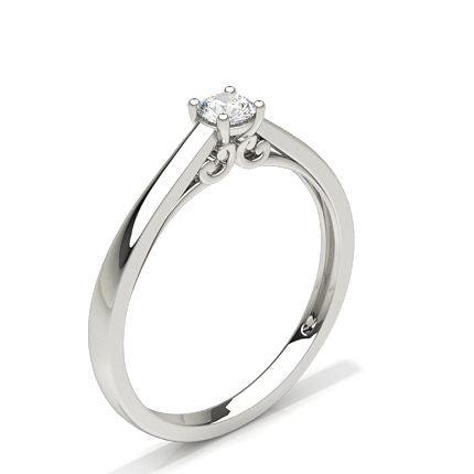 4 Prong Setting Round Diamond Engagement Ring