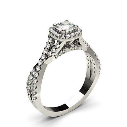 White Gold Halo Diamond Engagement Ring