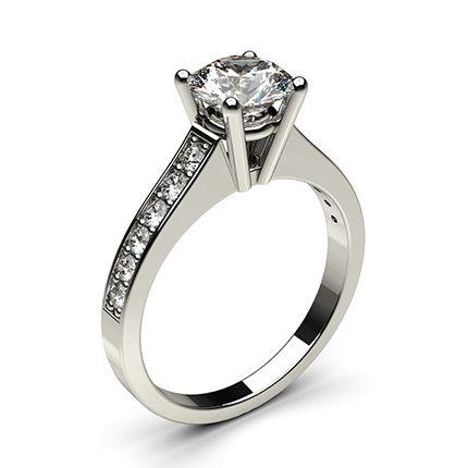 4 Prong Setting Medium Side Stone Engagement Ring