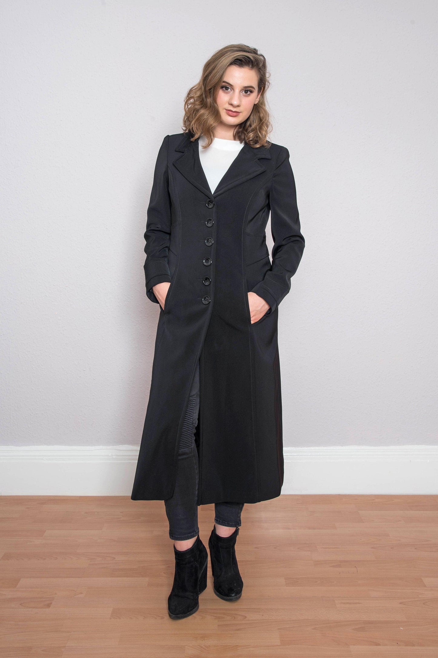 Simple Black Four Season Coat