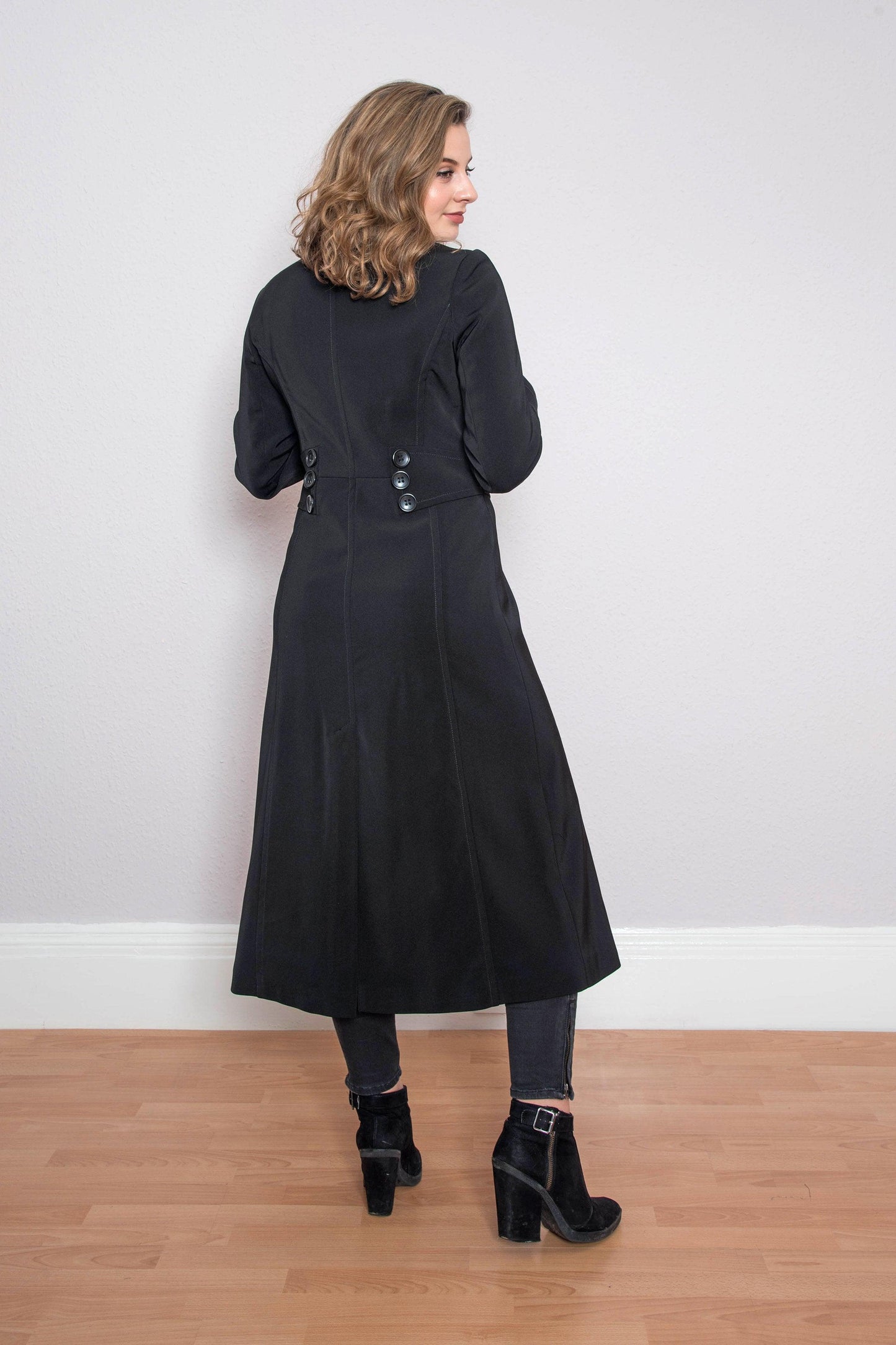 Simple Black Four Season Coat