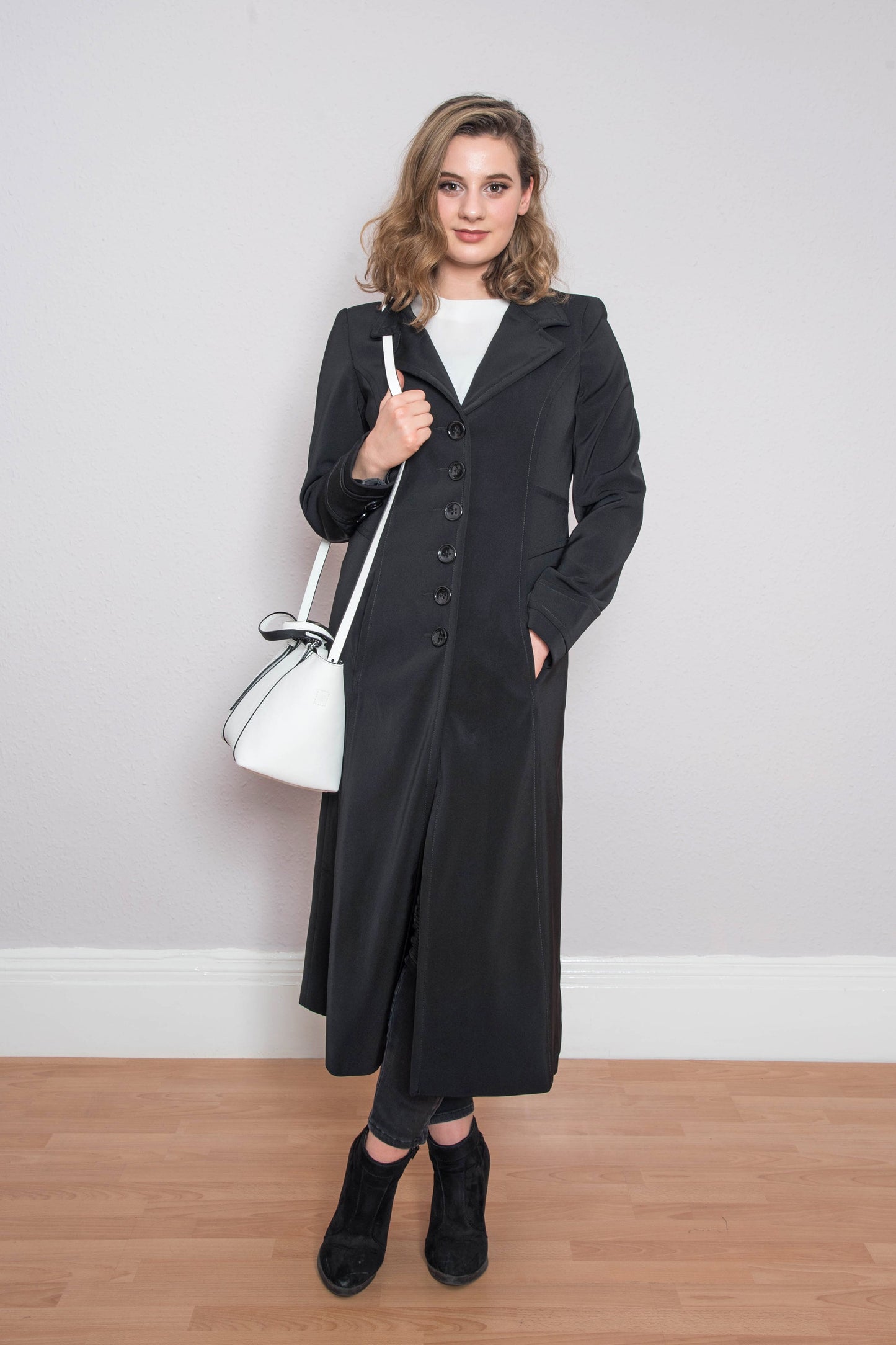 Simple Black Four Season Coat