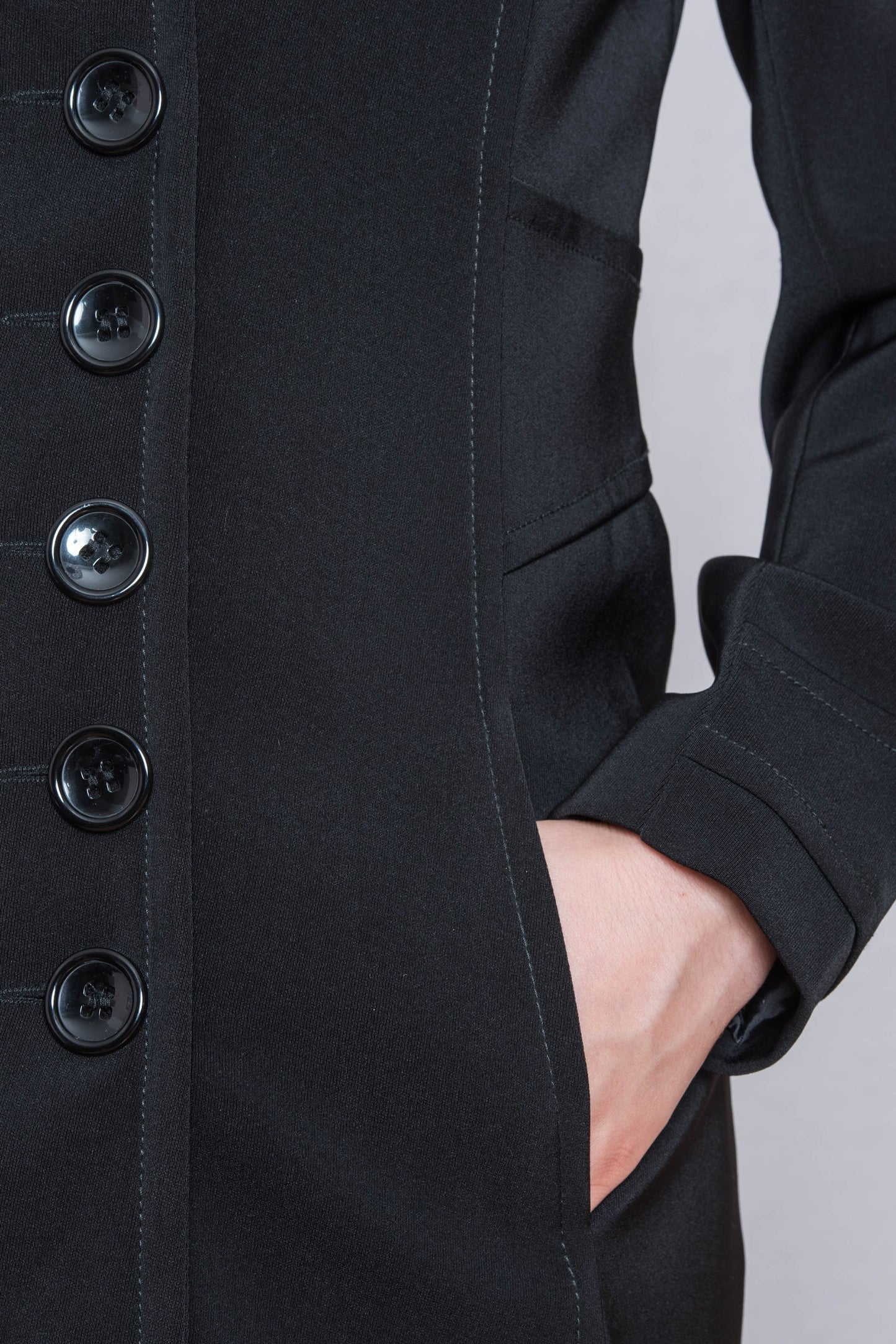 Simple Black Four Season Coat