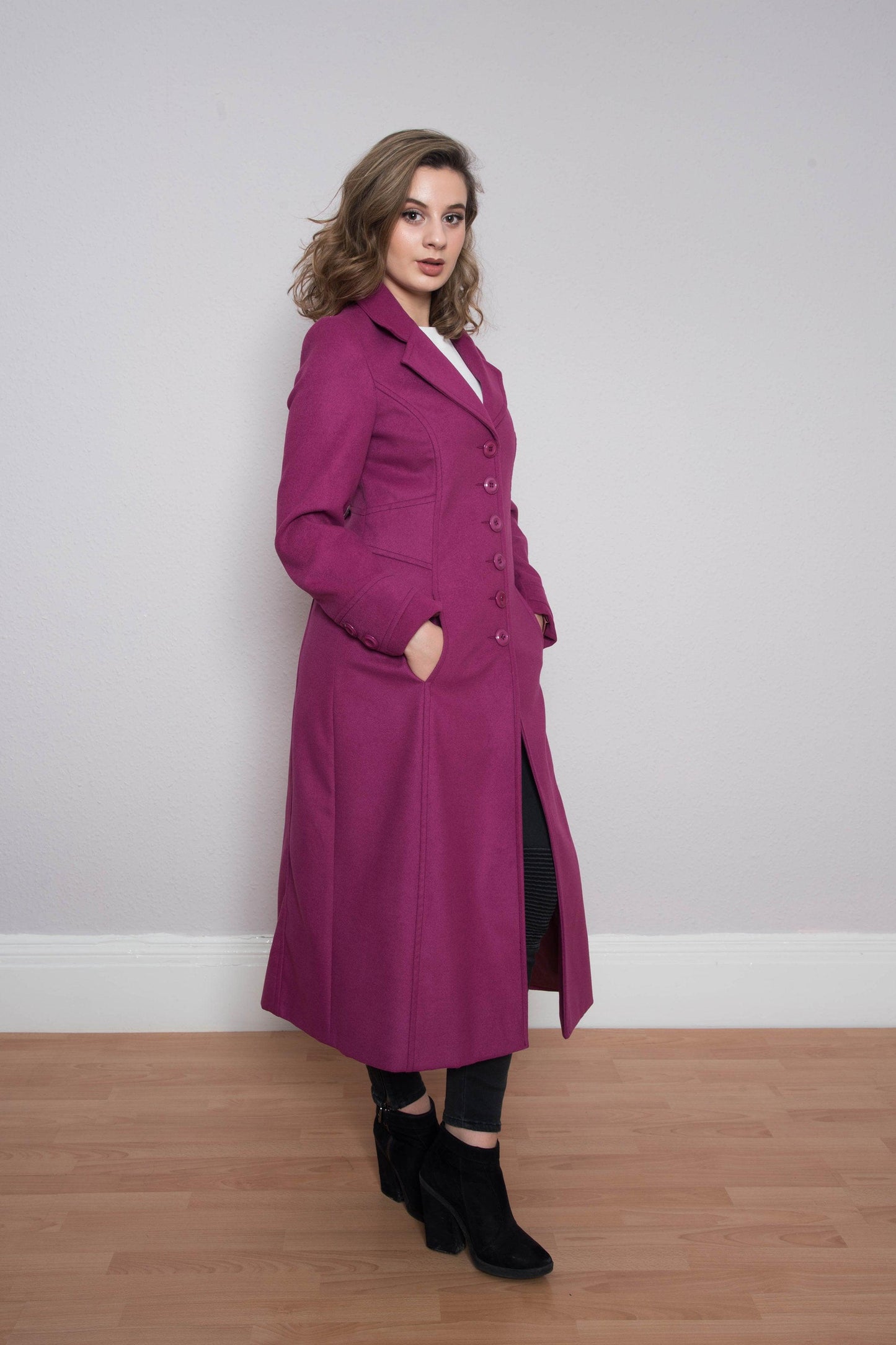 Dark Pink Winter Coat
