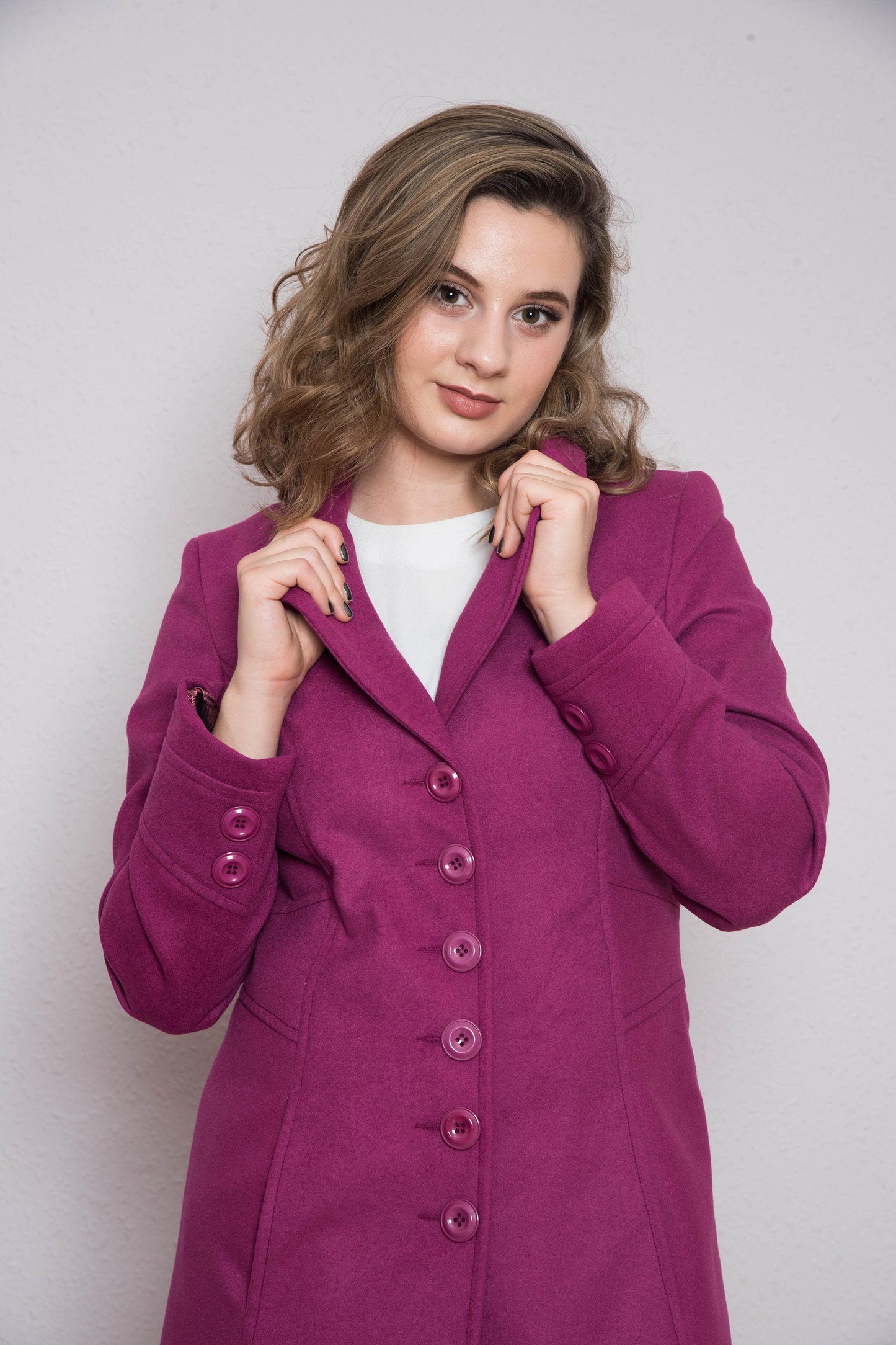 Dark Pink Winter Coat