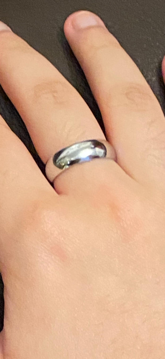 1 - Wedding Ring Sterling Silver with Platinum Rhodium Plating