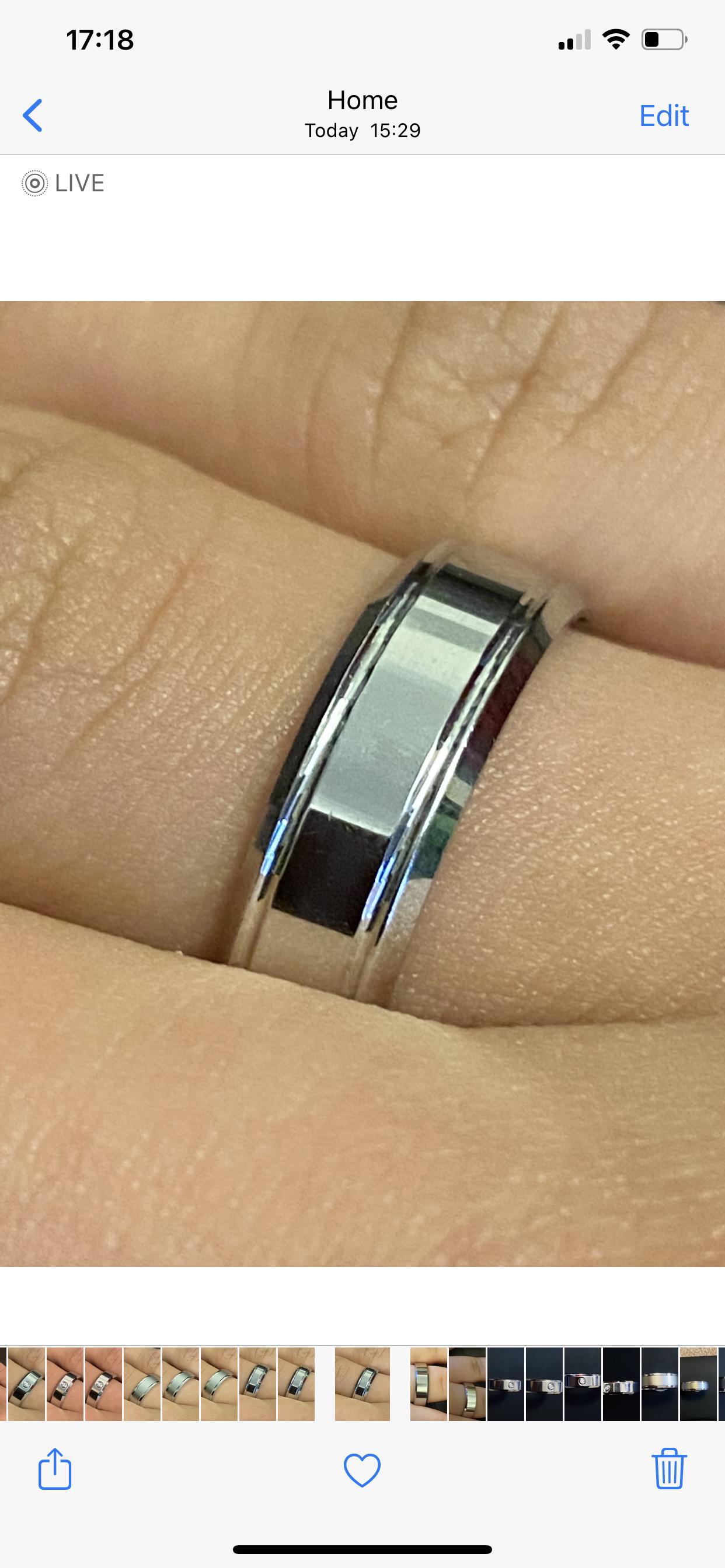 1 - Wedding Ring Sterling Silver with Platinum Rhodium Plating