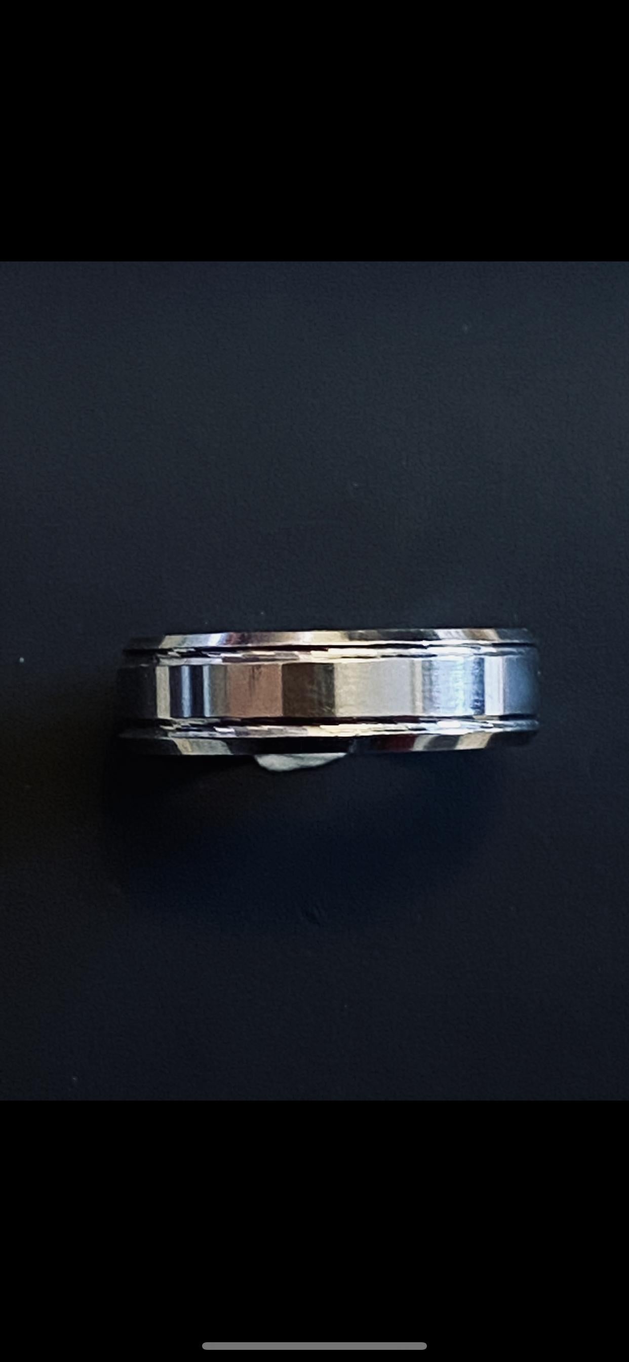 1 - Wedding Ring Sterling Silver with Platinum Rhodium Plating