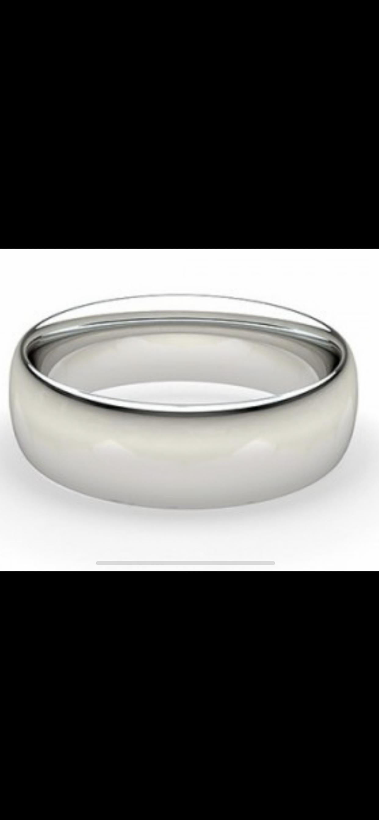 1 - Wedding Ring Sterling Silver with Platinum Rhodium Plating