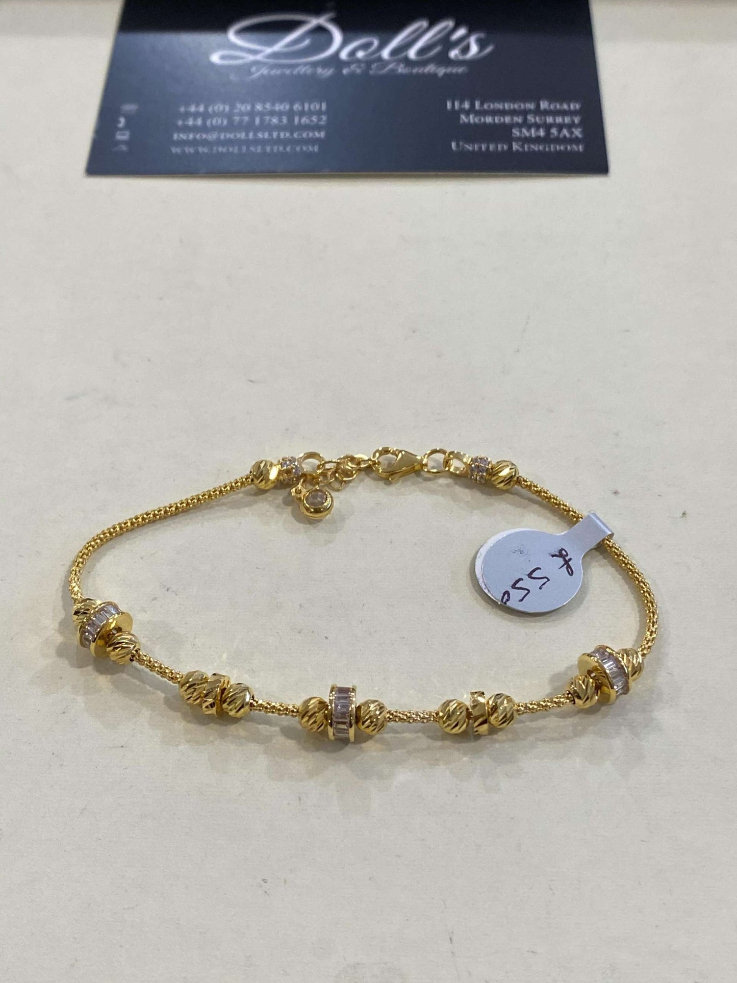 Turkish Designer Bracelets 22ct Gold with American Diamonds