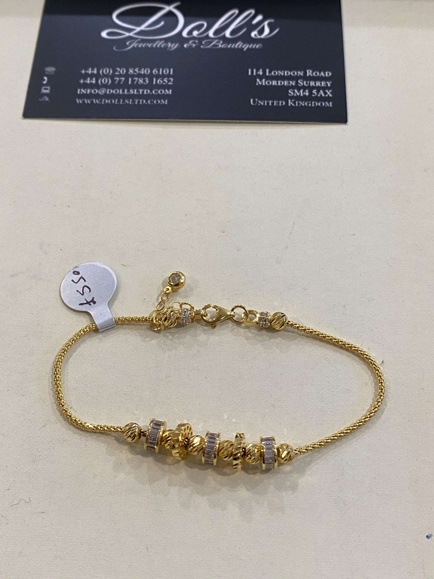 Turkish Designer Bracelets 22ct Gold with American Diamonds