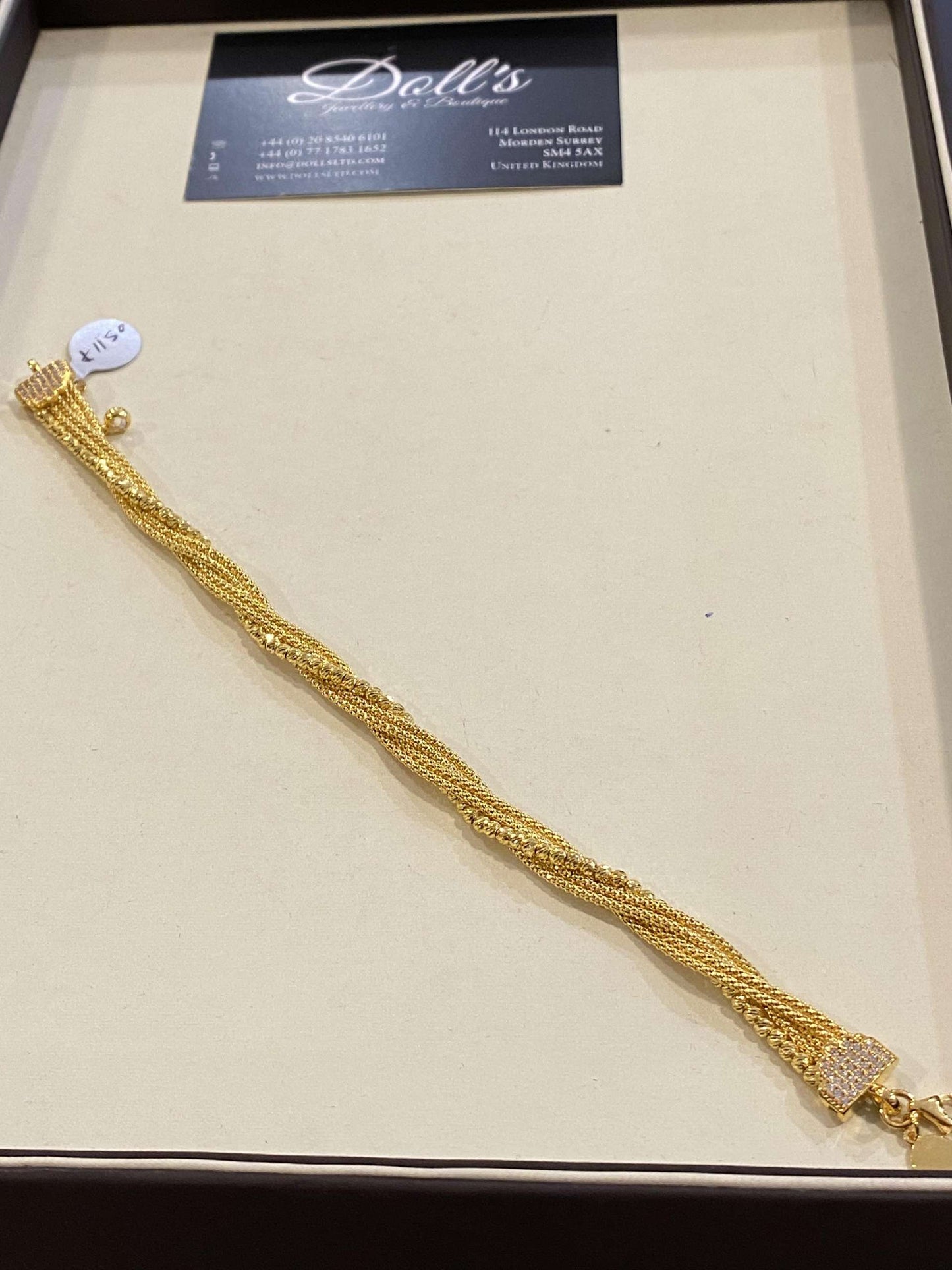 Turkish Designer Bracelets 22ct Gold with American Diamonds