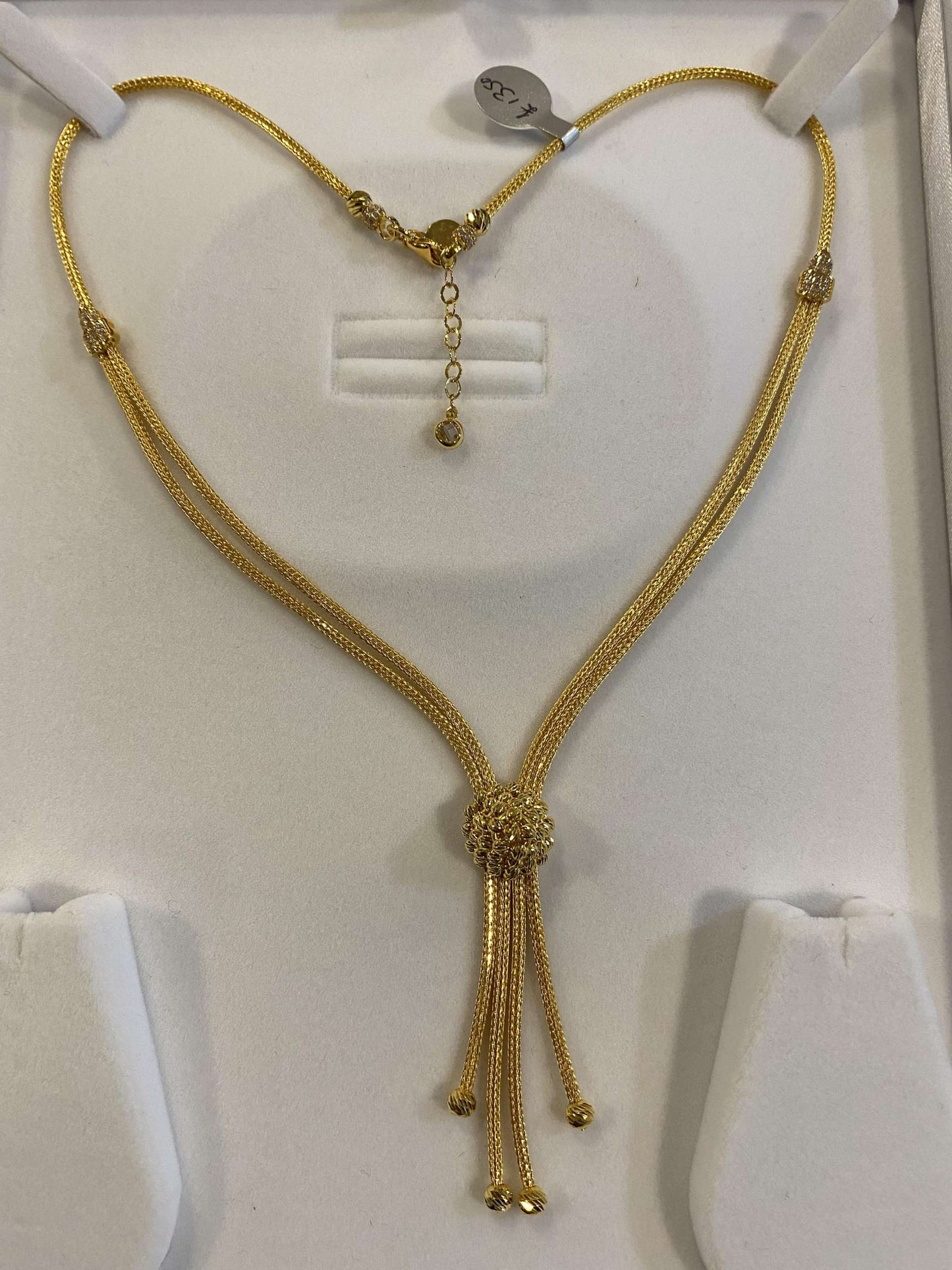22ct Gold Turkish Designer Necklace only with American Diamonds