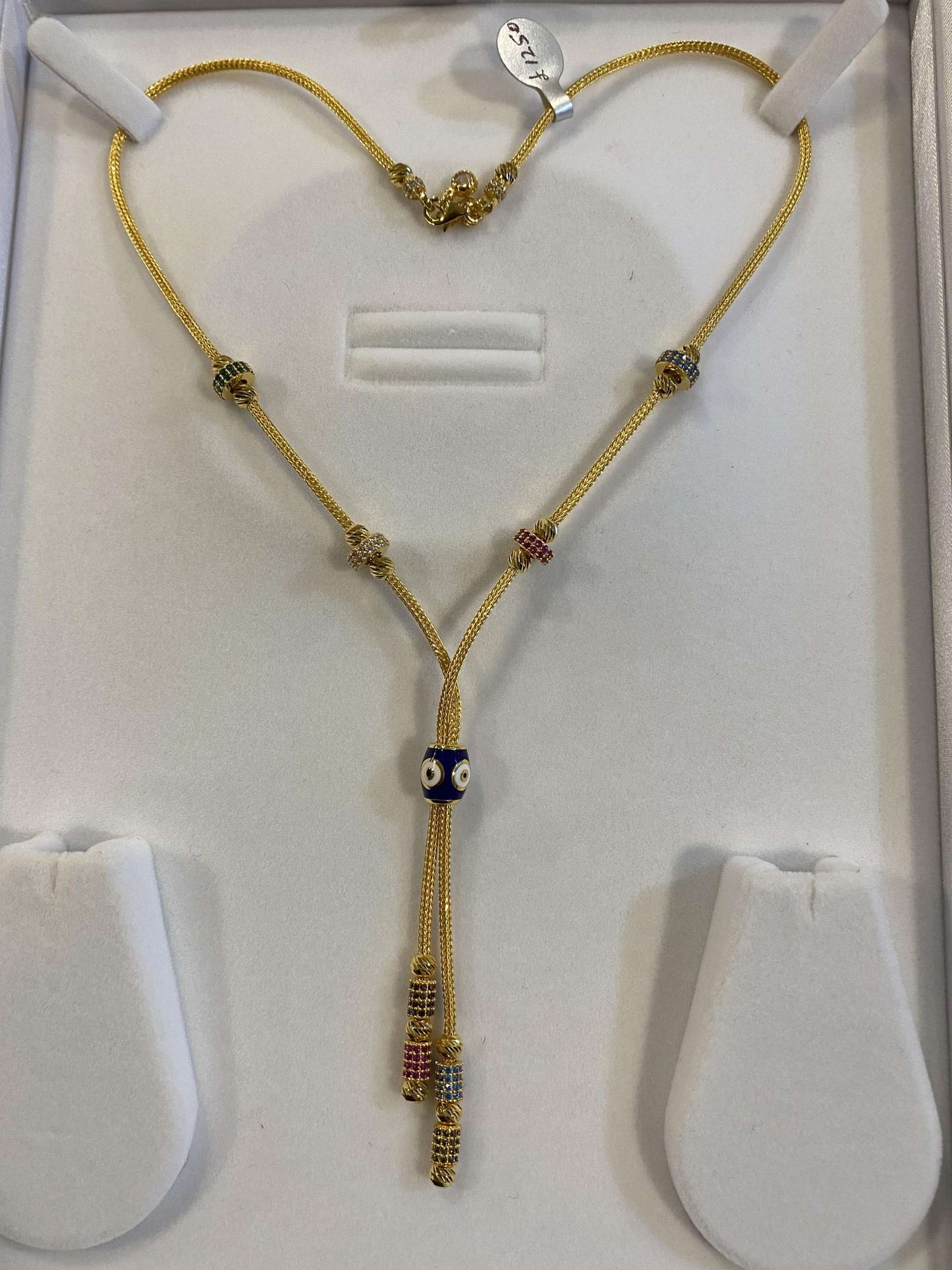 22ct Gold Turkish Designer Necklace only with American Diamonds