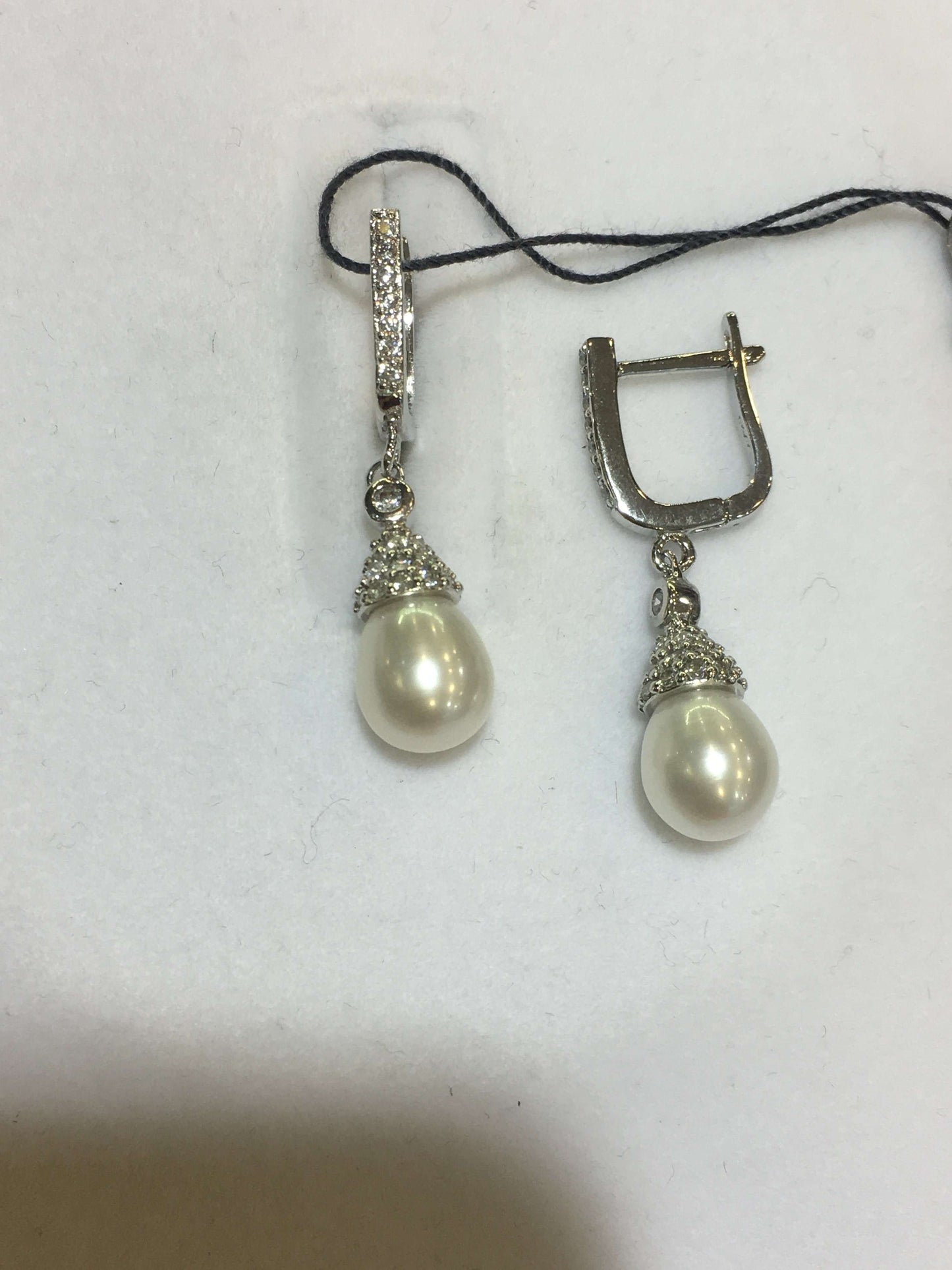 Italian Sterling Silver Earrings with Pearls