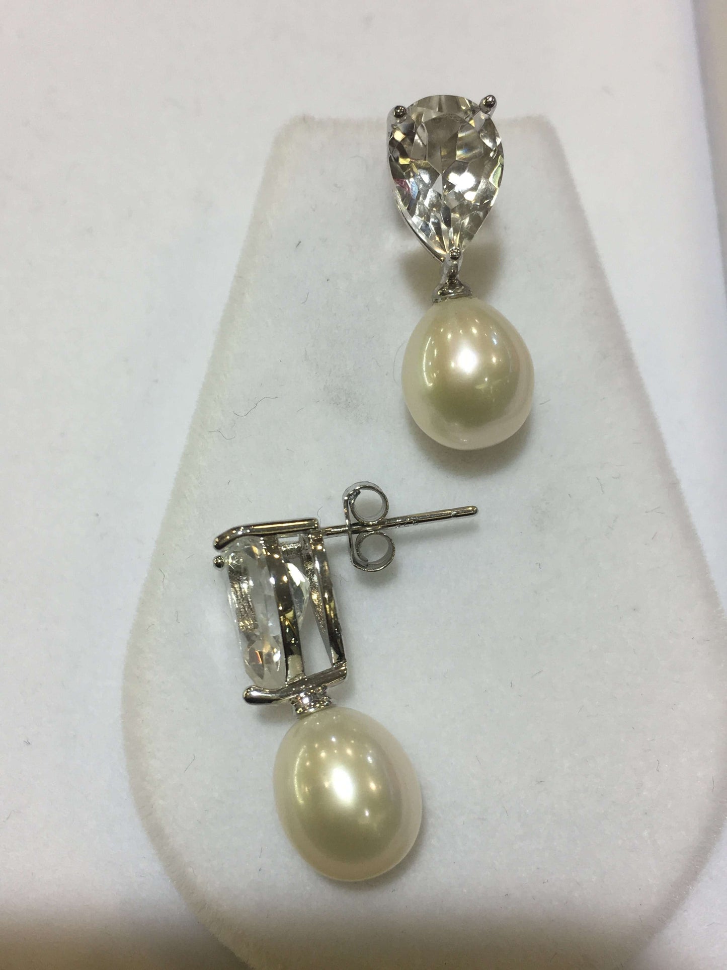 Italian Sterling Silver Earrings with Pearls