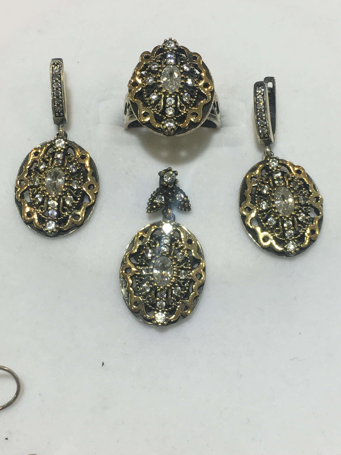 Turkish Sterling Silver Pendent Set