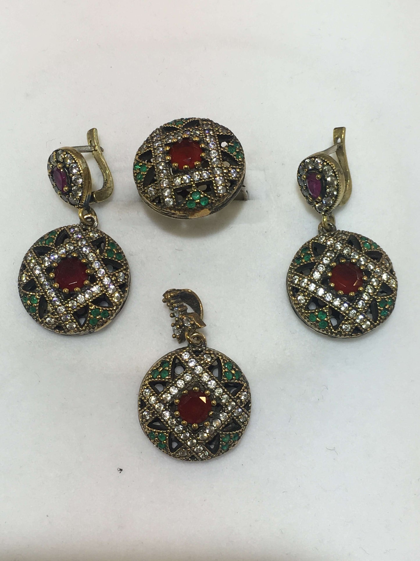 Turkish Sterling Silver Pendent Set