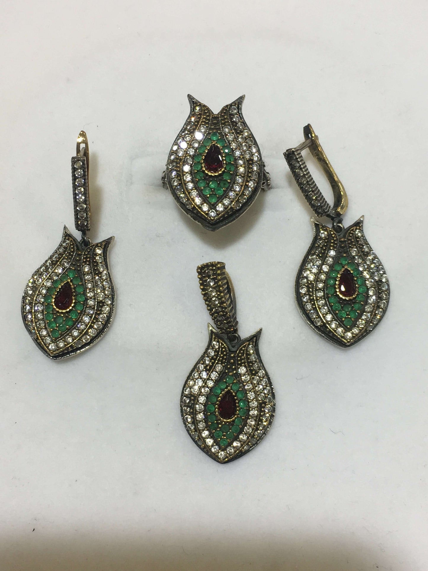 Turkish Sterling Silver Pendent Set