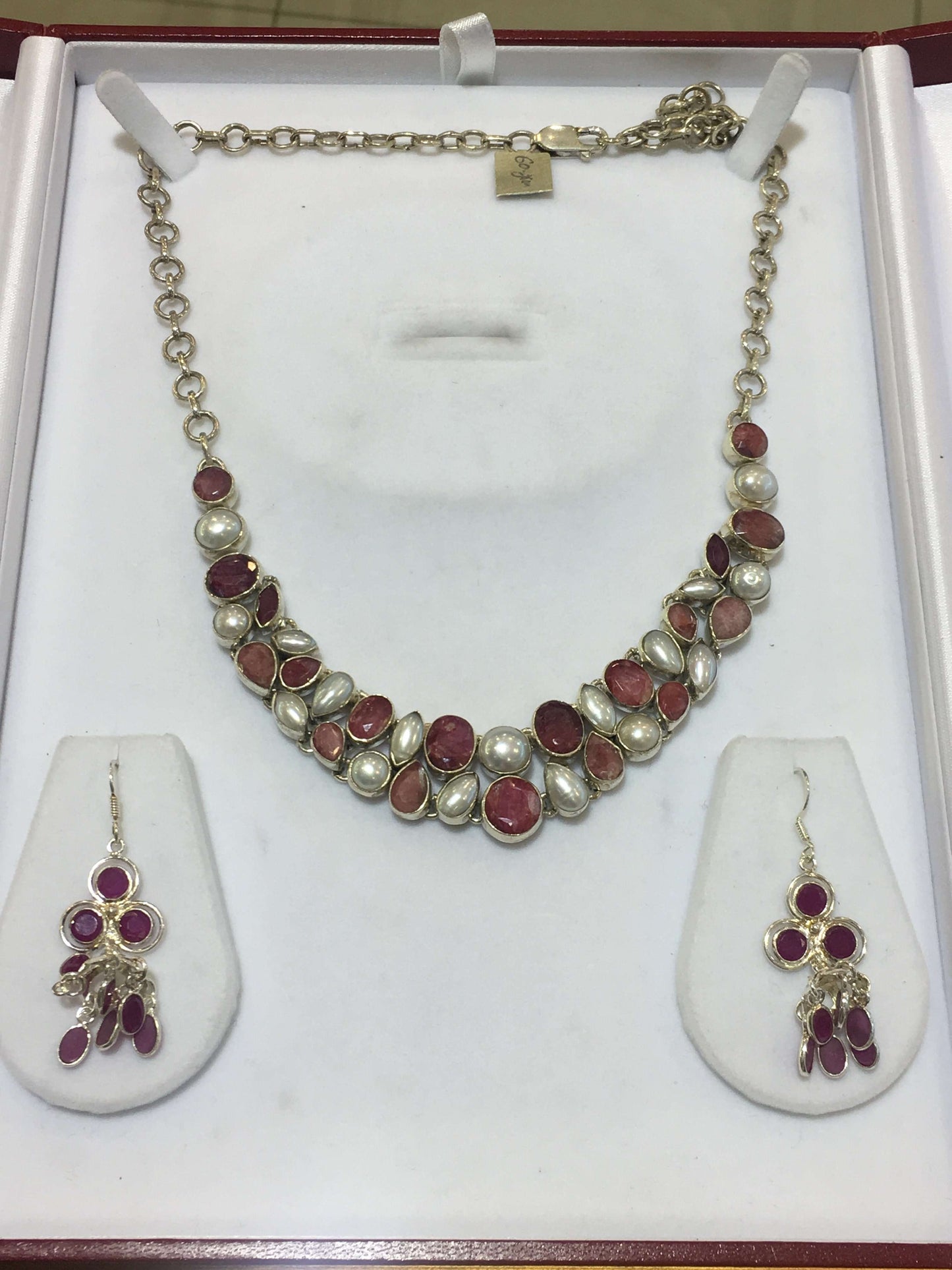 Natural Gemstone Necklace with Sterling Silver