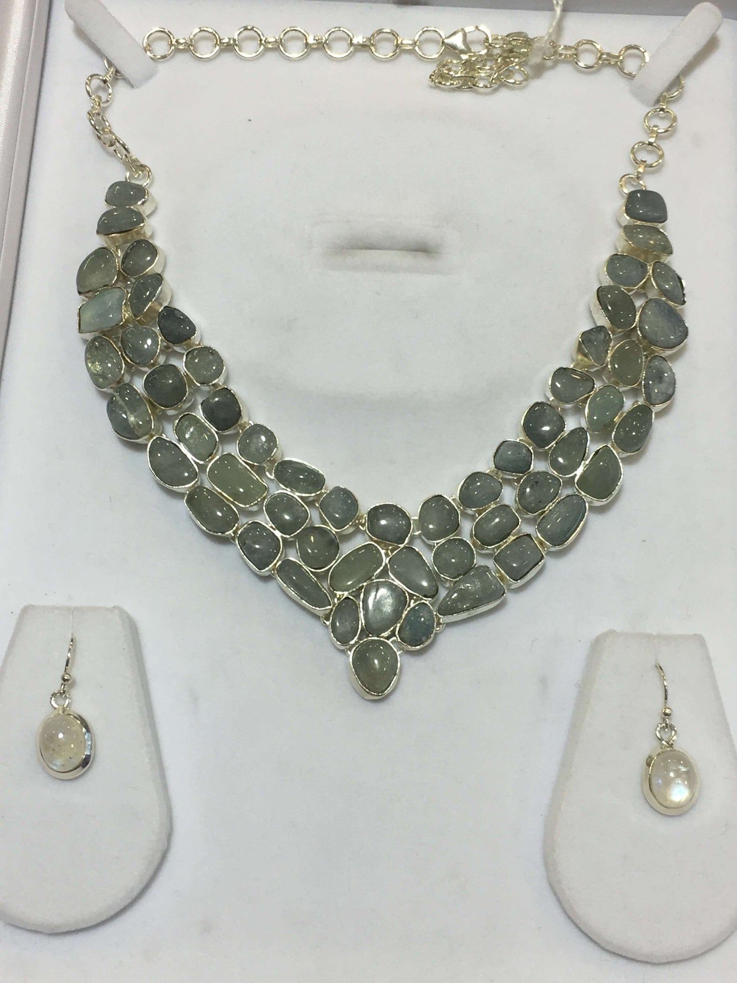 Natural Gemstone Necklace with Sterling Silver