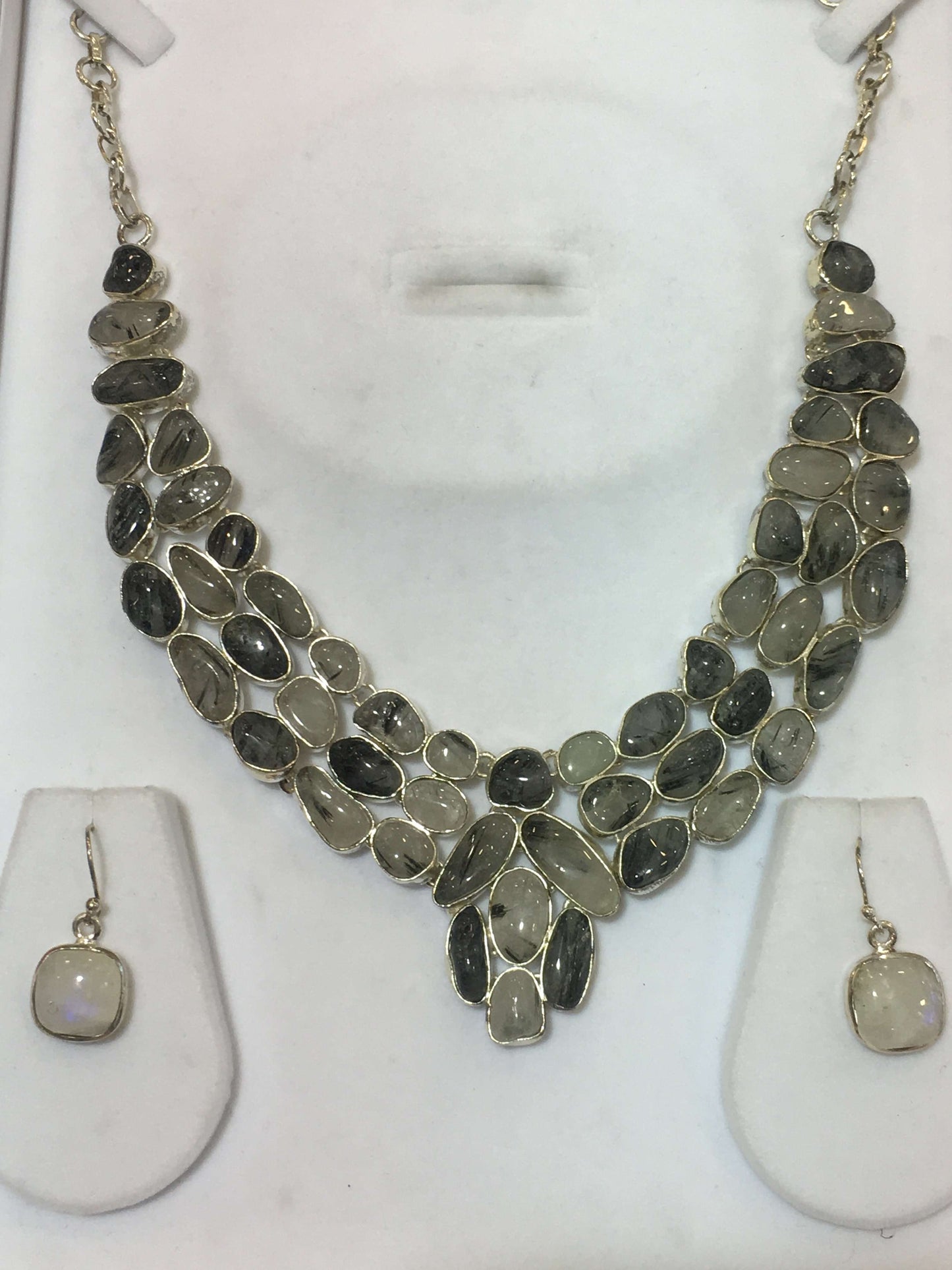 Natural Gemstone Necklace with Sterling Silver