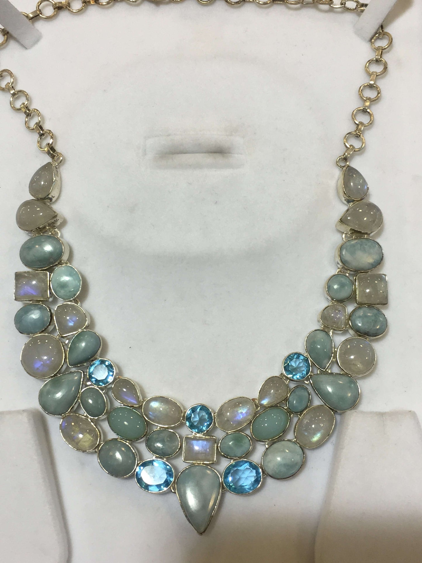 Natural Gemstones Necklace with Sterling Silver