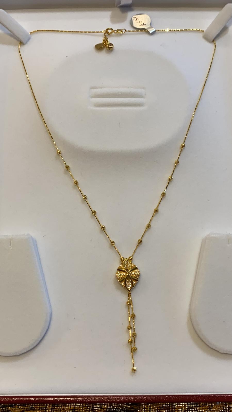 22ct Gold Turkish Designer Necklace set with American Diamonds
