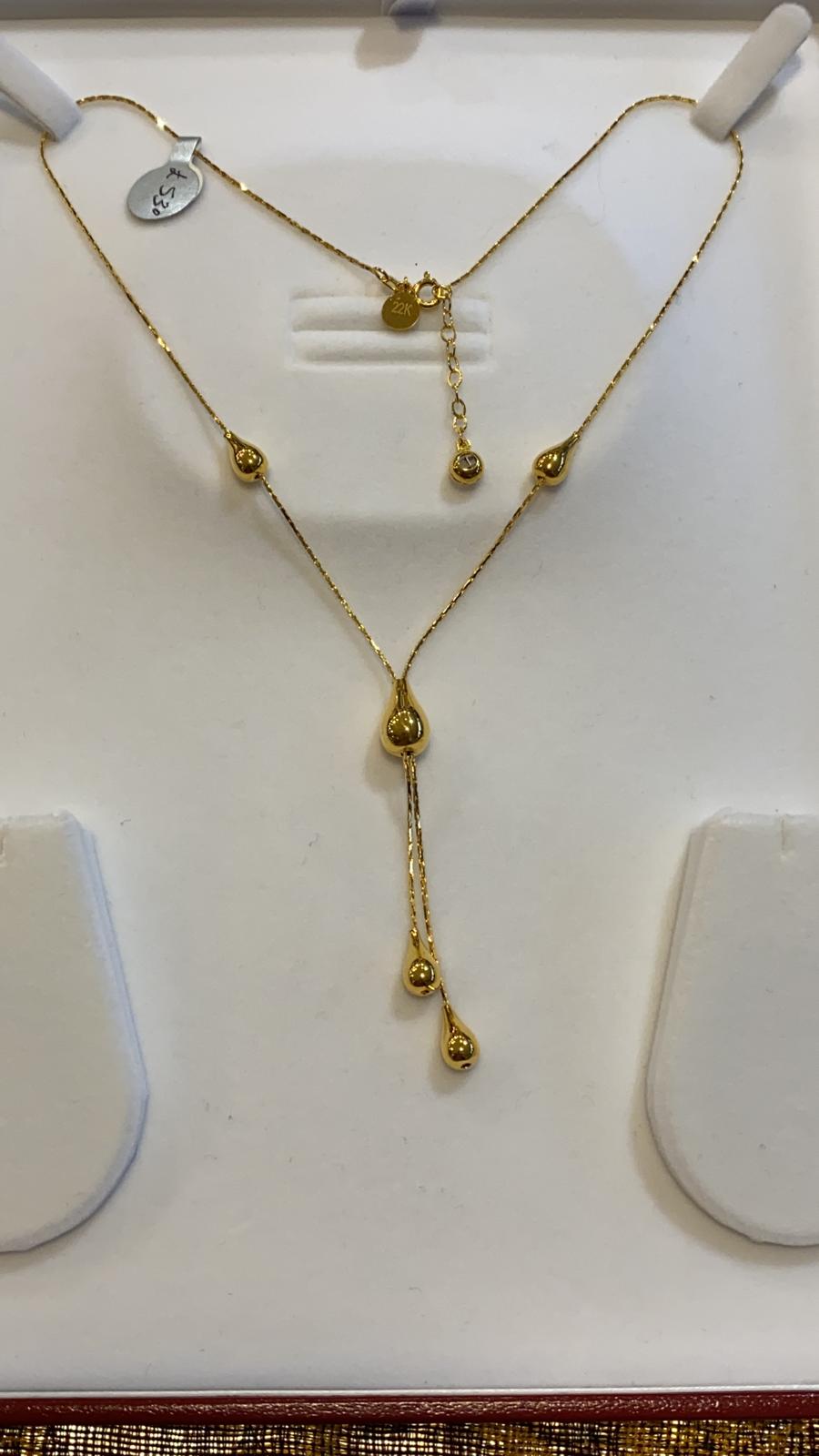 22ct Gold Turkish Designer Necklace only with American Diamonds