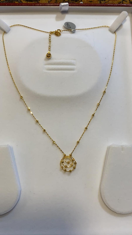 22ct Gold Turkish Designer Necklace only with American Diamonds
