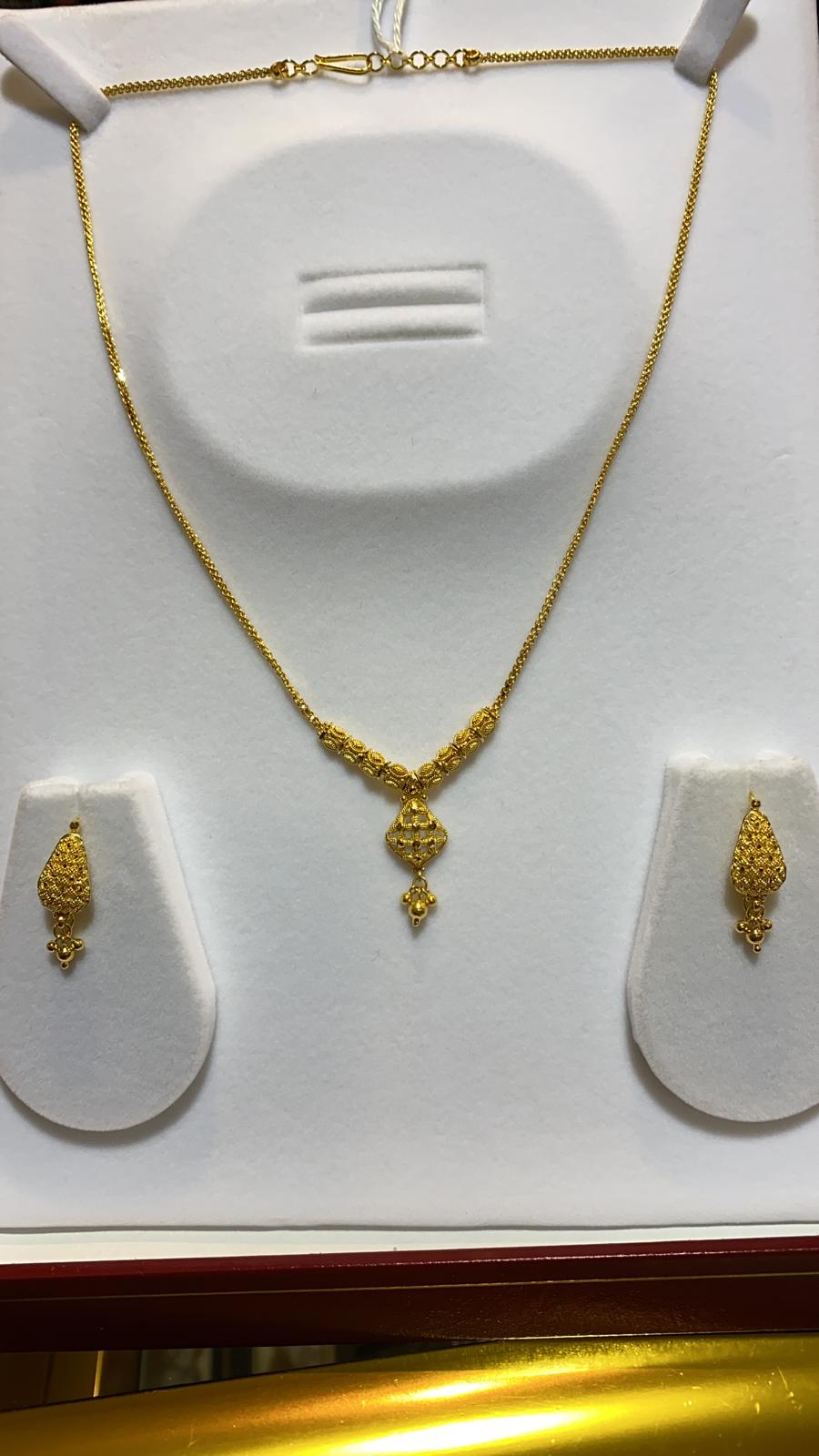 Simple Tola Gold Set Latest New Design Gold Mala Set MS0007 Pure