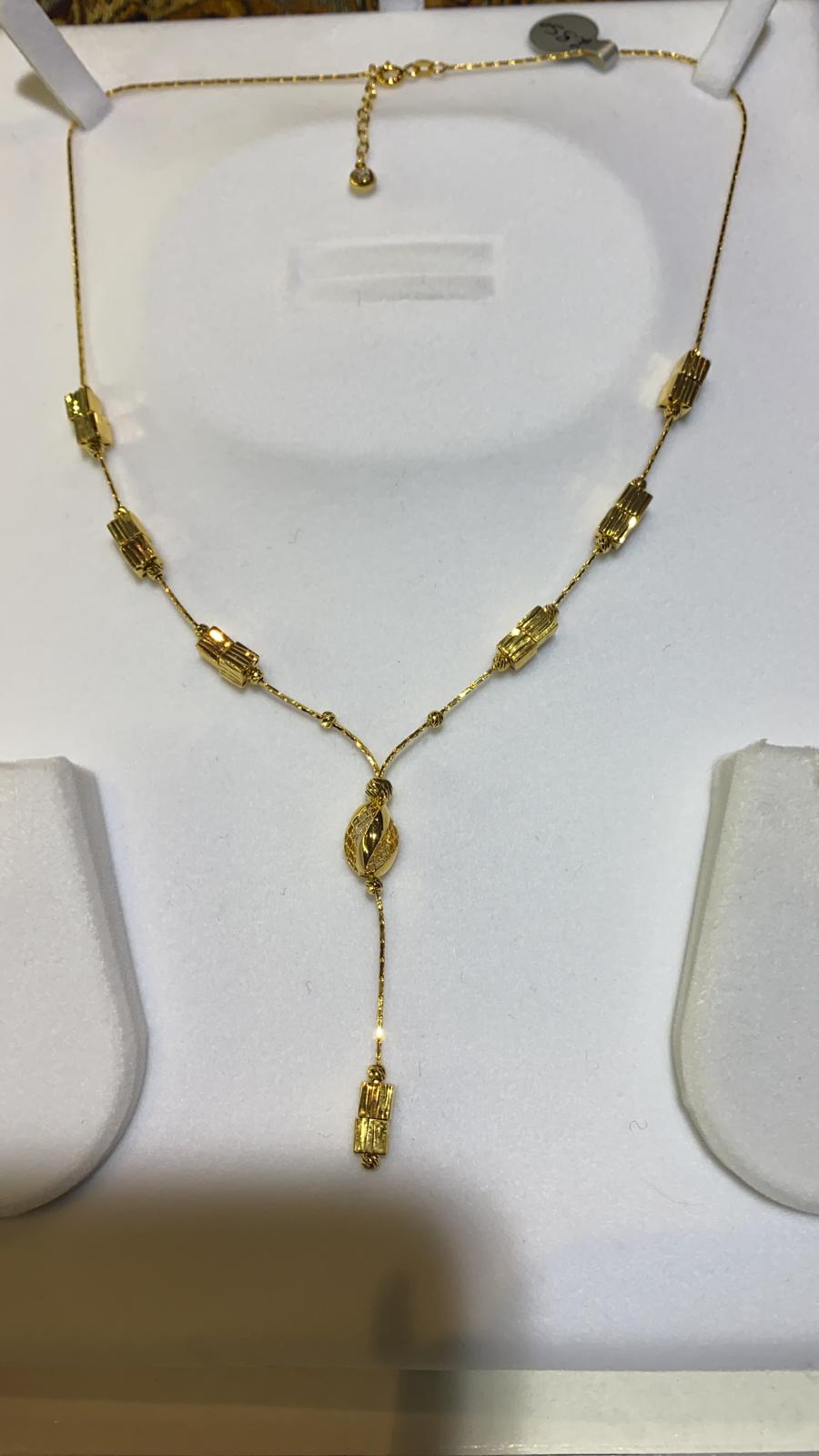 22ct Gold Turkish Designer Necklace only with American Diamonds