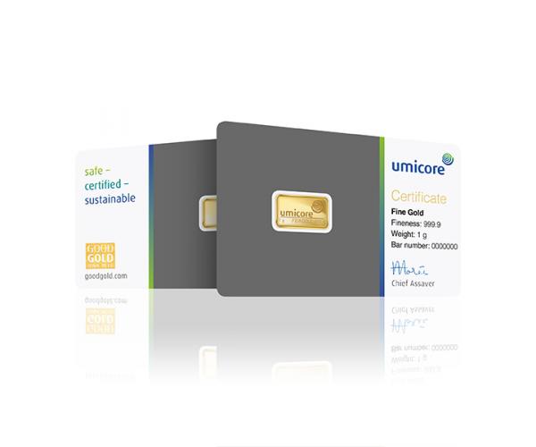 1 Gram Umicore Investment Gold Bar (999.9)